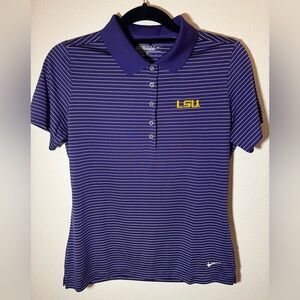 Nike LSU Womens DriFit Polo Collared Shirt Size M